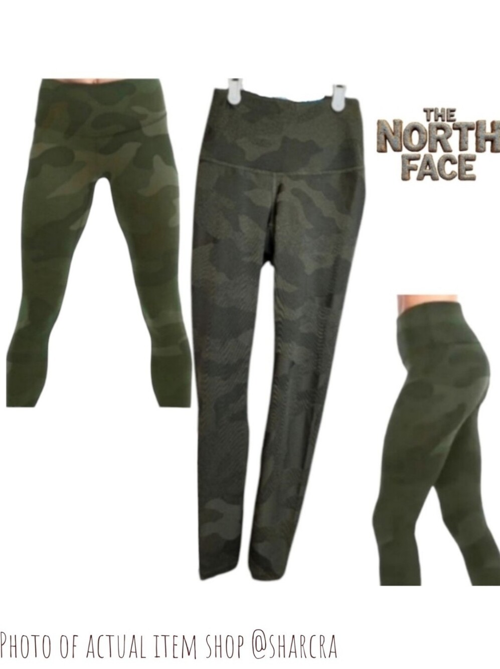 The North Face Women's  Motivation compression high rise leggings green camo xs